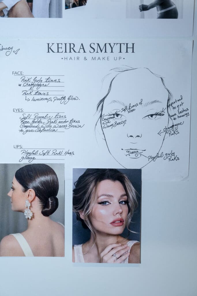 Bridal makeup look concepts and inspiration board created by Keira Smyth.